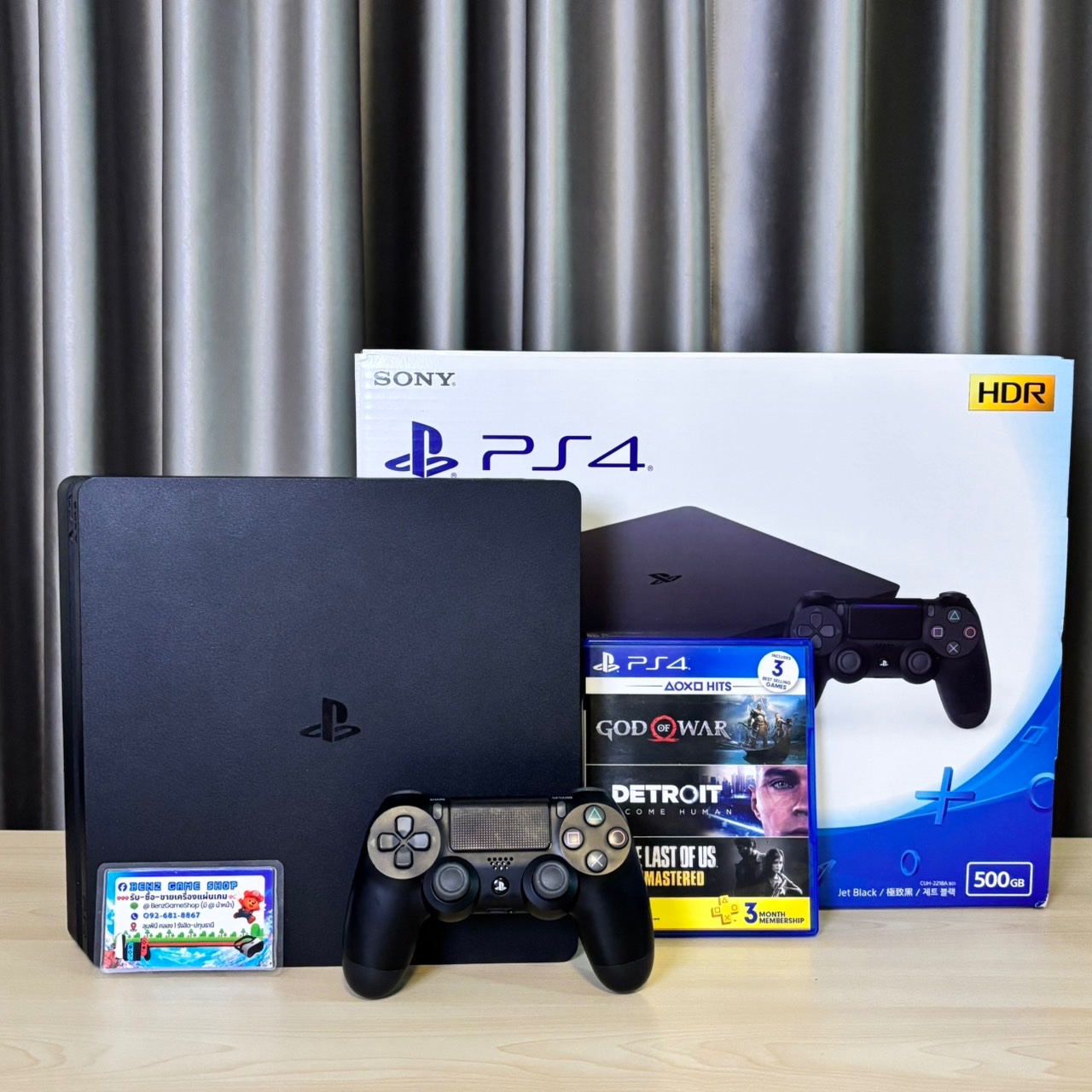 PlayStation 4 Slim 500GB (Jet Black) ชุด PS4 Hits ครบกล่อง + 2 เกม (มือสอง)